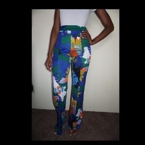 Fashion Nova High-Waisted Tropical Pants NWT